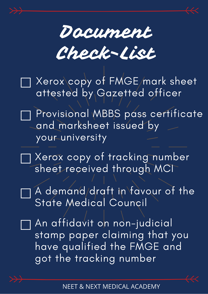 What after FMGE Checklist | NNMA
